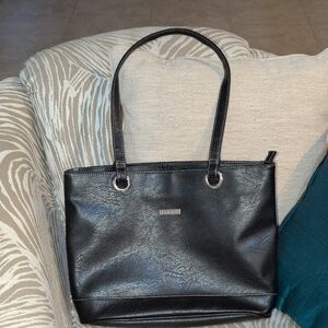 Koltov Black Vegan Leather Shoulder Bag